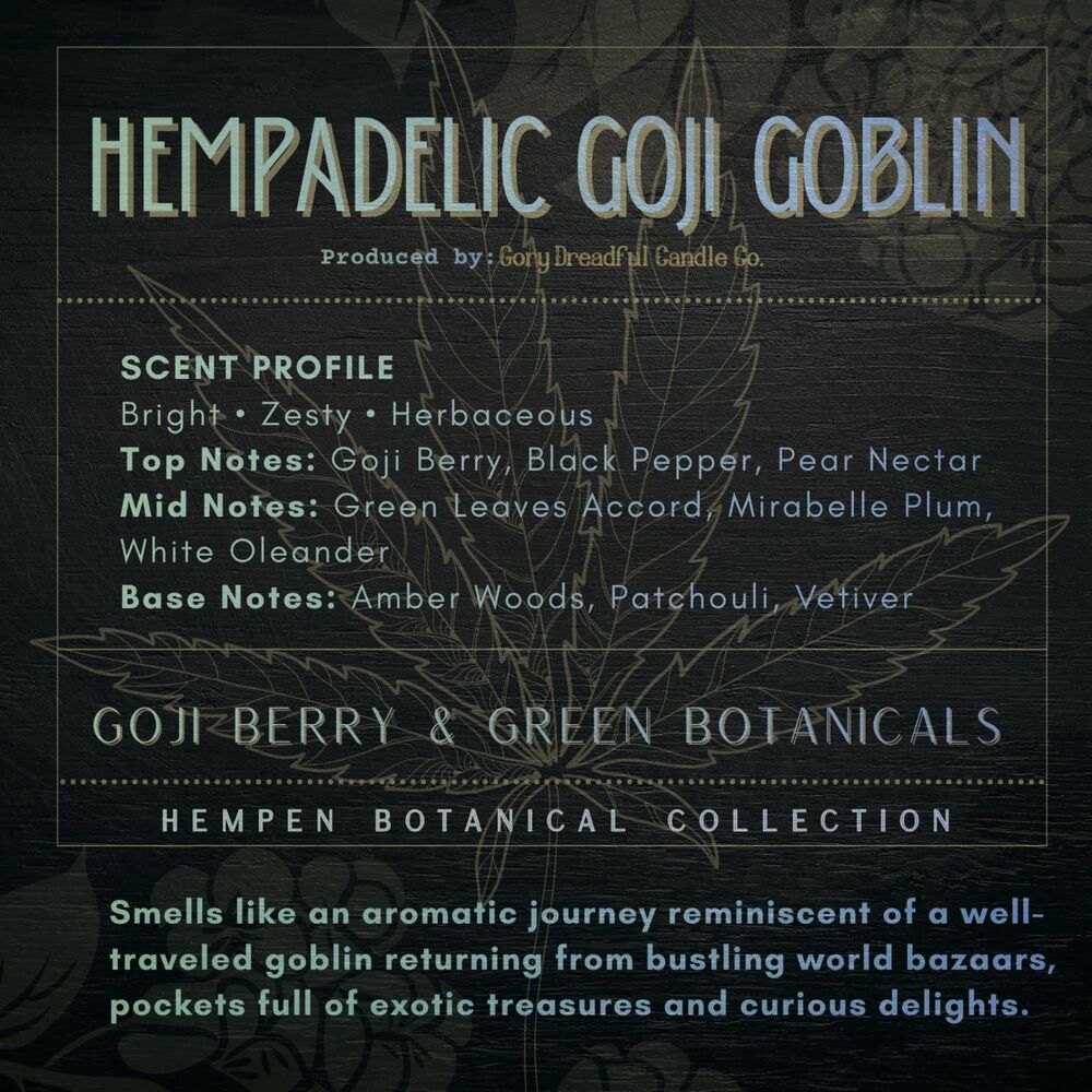 Hempadelic Goji Goblin – Goji Berry & Green Botanicals Scent Beeswax Melts - Picture 2 of 8